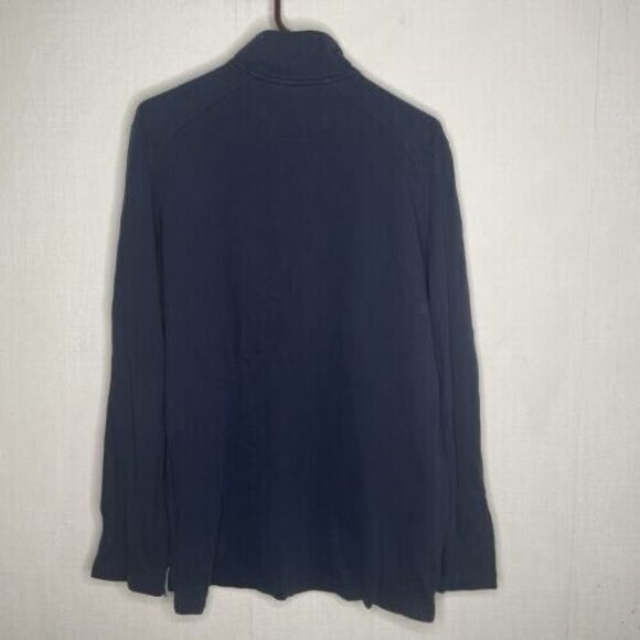 Lacoste 87651 1/4 Zip Mockneck Sweater Men Size 5/Large Blue Cotton/Alpaca FLAW - Picture 9 of 10